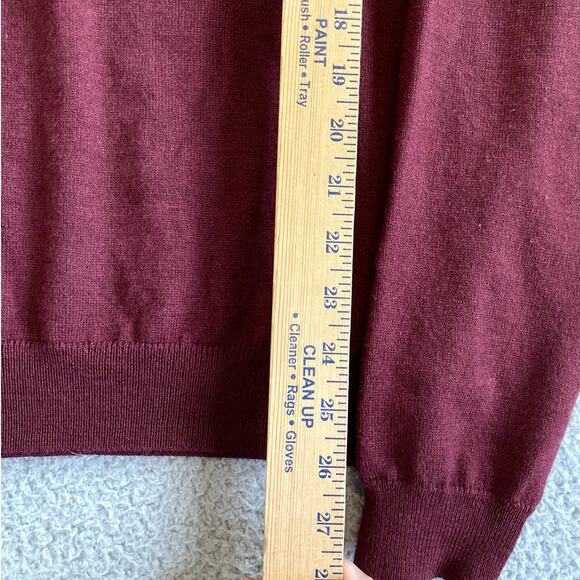 BROOKS BROTHERS Merino Wool Sweater Mens Large Brick Red Quiet Luxury Classic - Picture 6 of 11